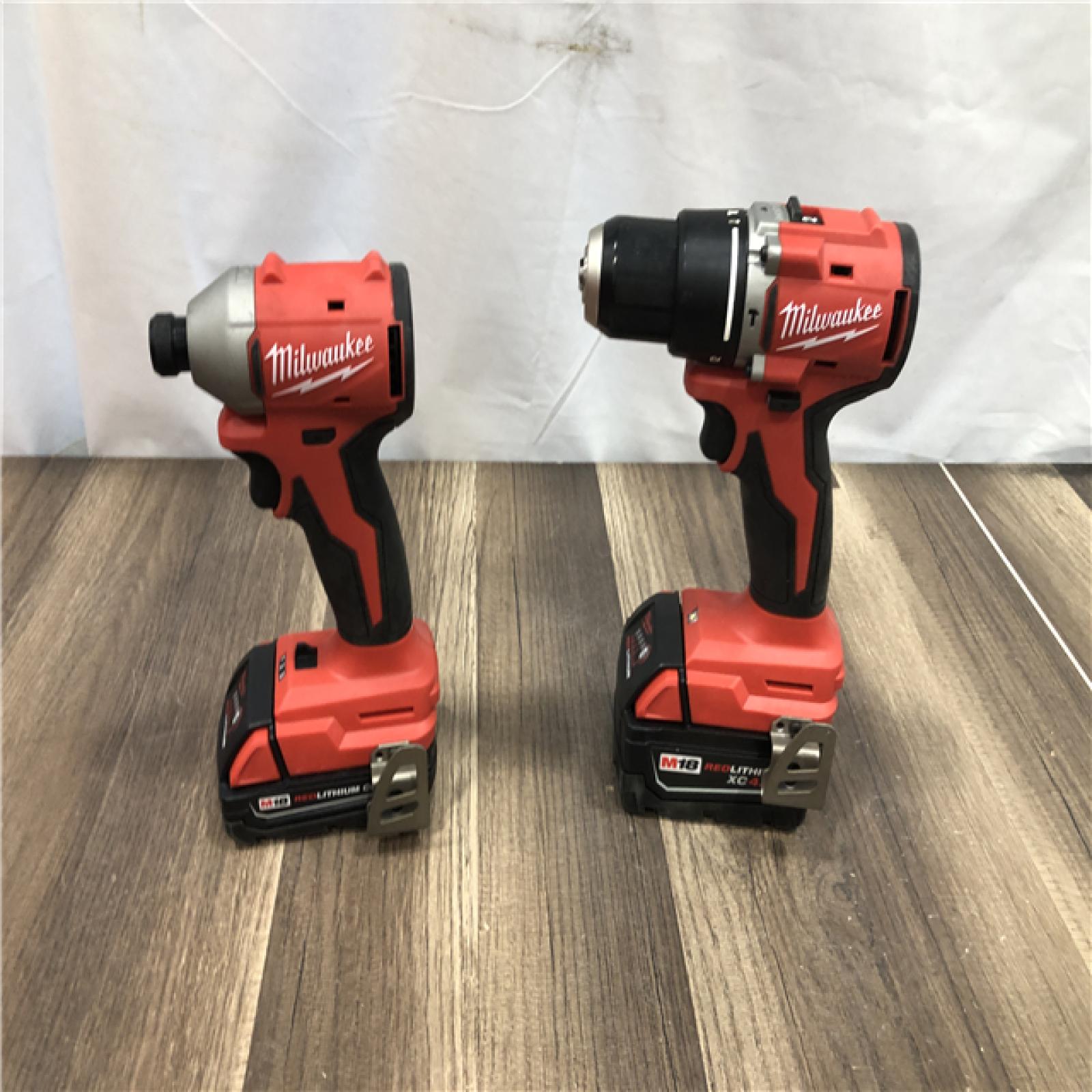 AS-IS Milwaukee 18-Volt Lithium-Ion Brushless Cordless Compact Hammer Drill/Impact Combo Kit