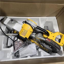 AS-IS DEWALT 15 Amp Corded 12 in. Double Bevel Sliding Compound Miter Saw, Blade Wrench and Material Clamp