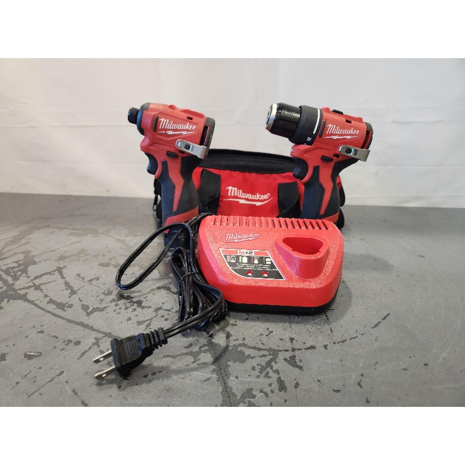 AS-IS- Milwaukee M12 Cordless Brushless 2 Tool Combo Kit
