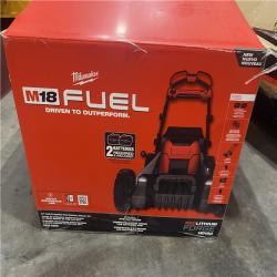 Dallas Location - As-Is Milwaukee M18 FUEL 21 Self-Propelled Dual Battery Mower Kit w/ (2) 12 Ah Forge Batteries & Dual Bay Rapid Charger