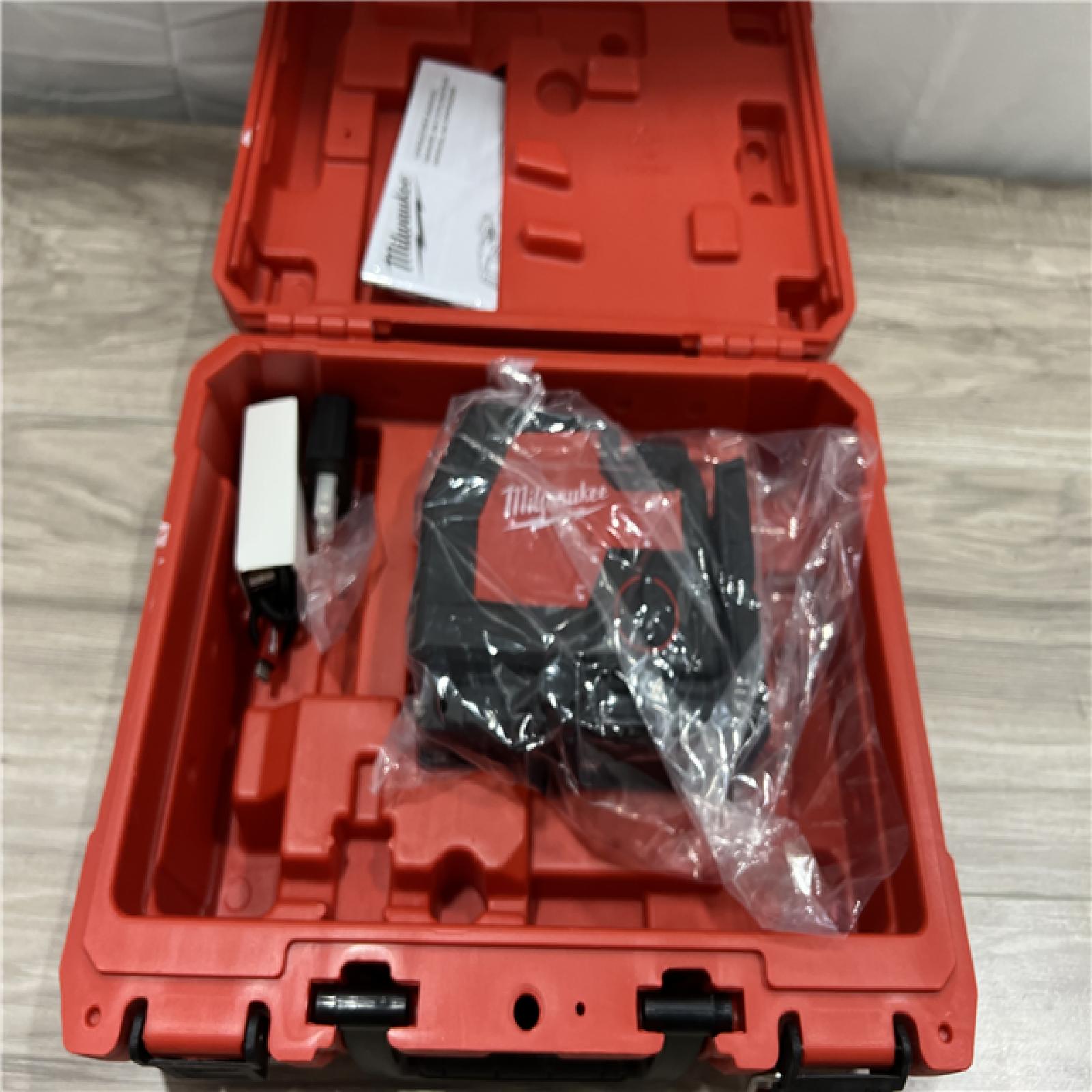 AS-IS Milwaukee 100 ft. REDLITHIUM Lithium-Ion USB Green Rechargeable Cross Line Laser Level Kit