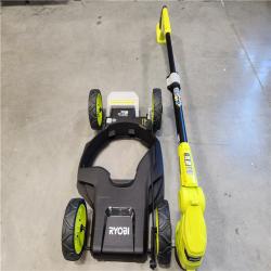 AS-IS RYOBI ONE+ 18V 12 in. Cordless Battery 3-in-1 Mower, String Trimmer, and Edger (Tool Only)