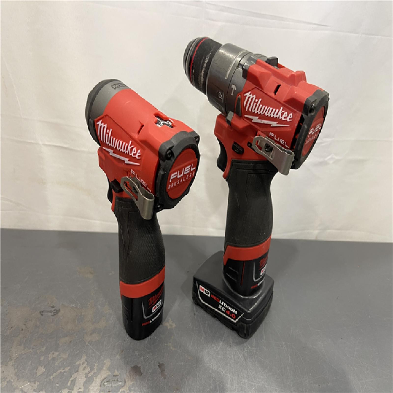 AS-IS - Milwaukee M12 FUEL 12-Volt Lithium-Ion Brushless Cordless Hammer Drill and Impact Driver Combo Kit