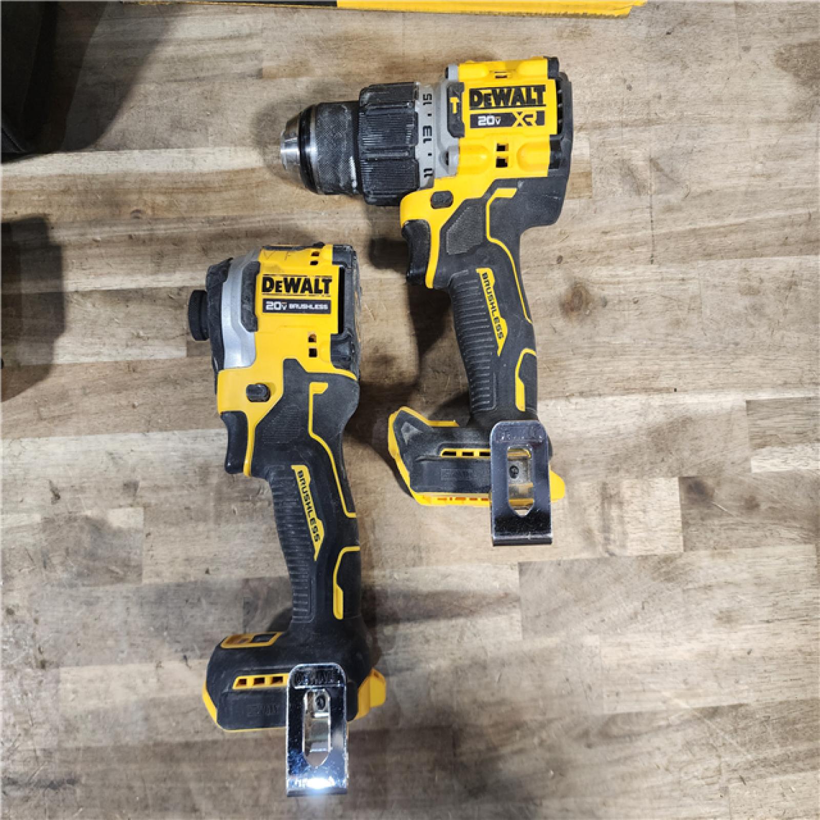 HOUSTON LOCATION - AS-IS DEWALT 20V MAX XR Hammer Drill and ATOMIC Impact Driver 2 Tool Cordless Combo Kit with (2) 4.0Ah Batteries, Charger, and Bag