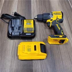 AS-IS DEWALT ATOMIC 20-Volt Lithium-Ion Cordless 1/2 in. Compact Hammer Drill with 3.0Ah Battery, Charger and Bag