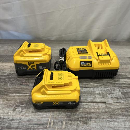 AS-IS DEWALT 20V XR Lithium-Ion Starter Pack with 8.0 Ah and 4.0 Ah Battery Packs and Charger