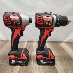 AS-IS- Milwaukee 18V Cordless Brushed 2-Tool Drill/Driver and Impact Driver Kit