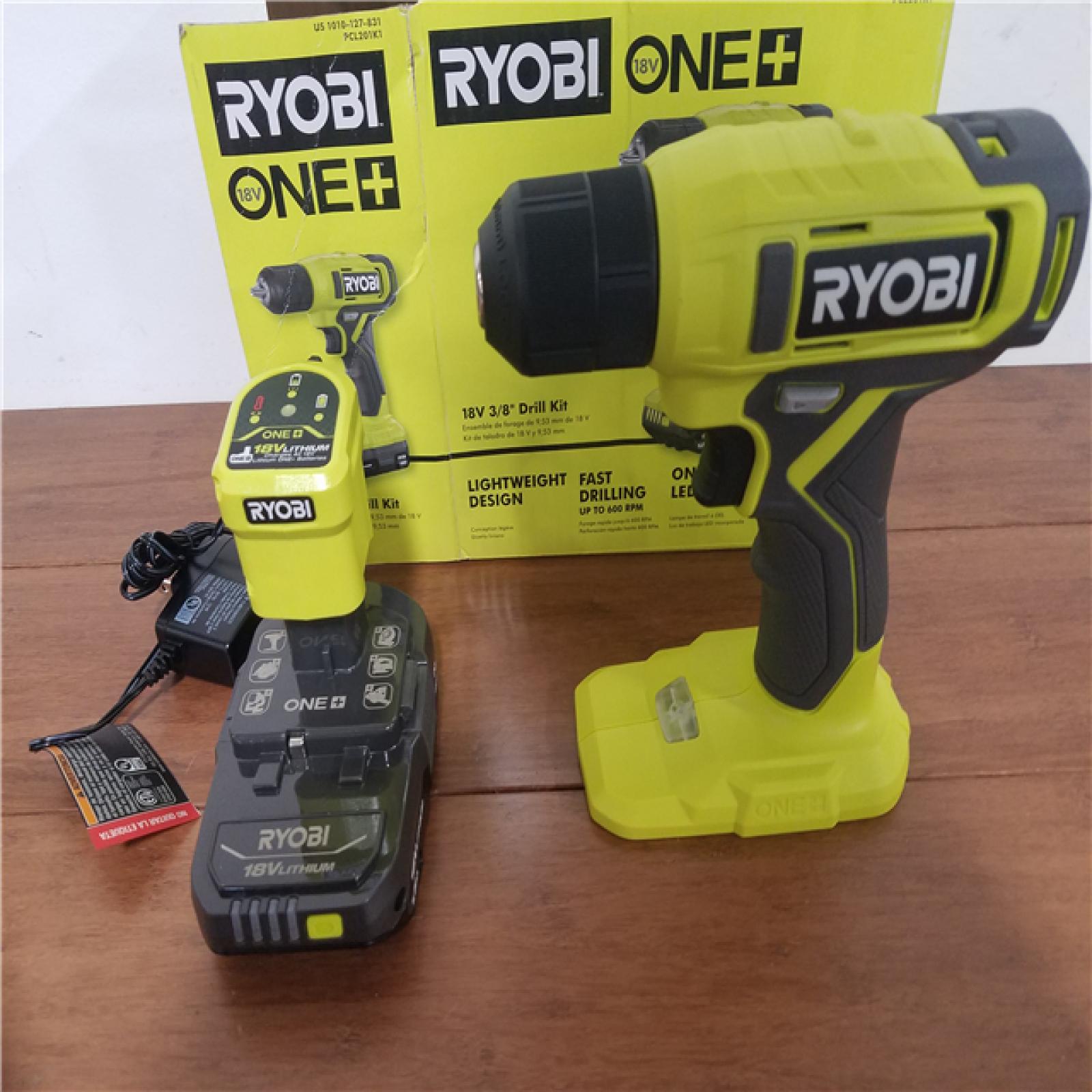 CALIFORNIA AS-IS RYOBI ONE+18V 3/8 DRILL KIT(TOOL ONLY)