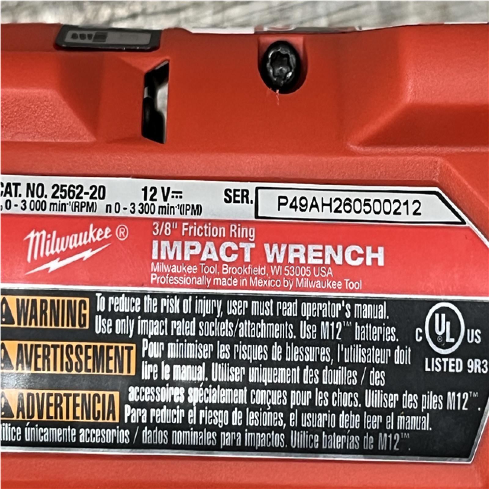 AS-IS Milwaukee FUEL 12V Li-Ion Brushless Cordless Stubby 3/8 in. Impact Wrench Kit