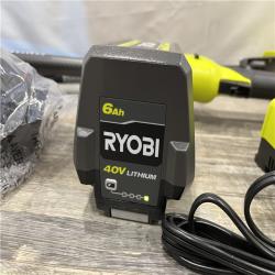 AS-IS RYOBI 40V HP Brushless Whisper Series 17 in. Cordless Battery Carbon Fiber Shaft String Trimmer Kit
