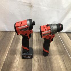 AS-IS Milwaukee FUEL 12-Volt Lithium-Ion Brushless Cordless Hammer Drill and Impact Driver Combo Kit