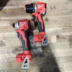 HOUSTON LOCATION - AS-IS Milwaukee M18 18V Lithium-Ion Brushless Cordless Compact Drill/Impact Combo Kit (2-Tool) W/(2) 2.0 Ah Batteries  Charger & Bag