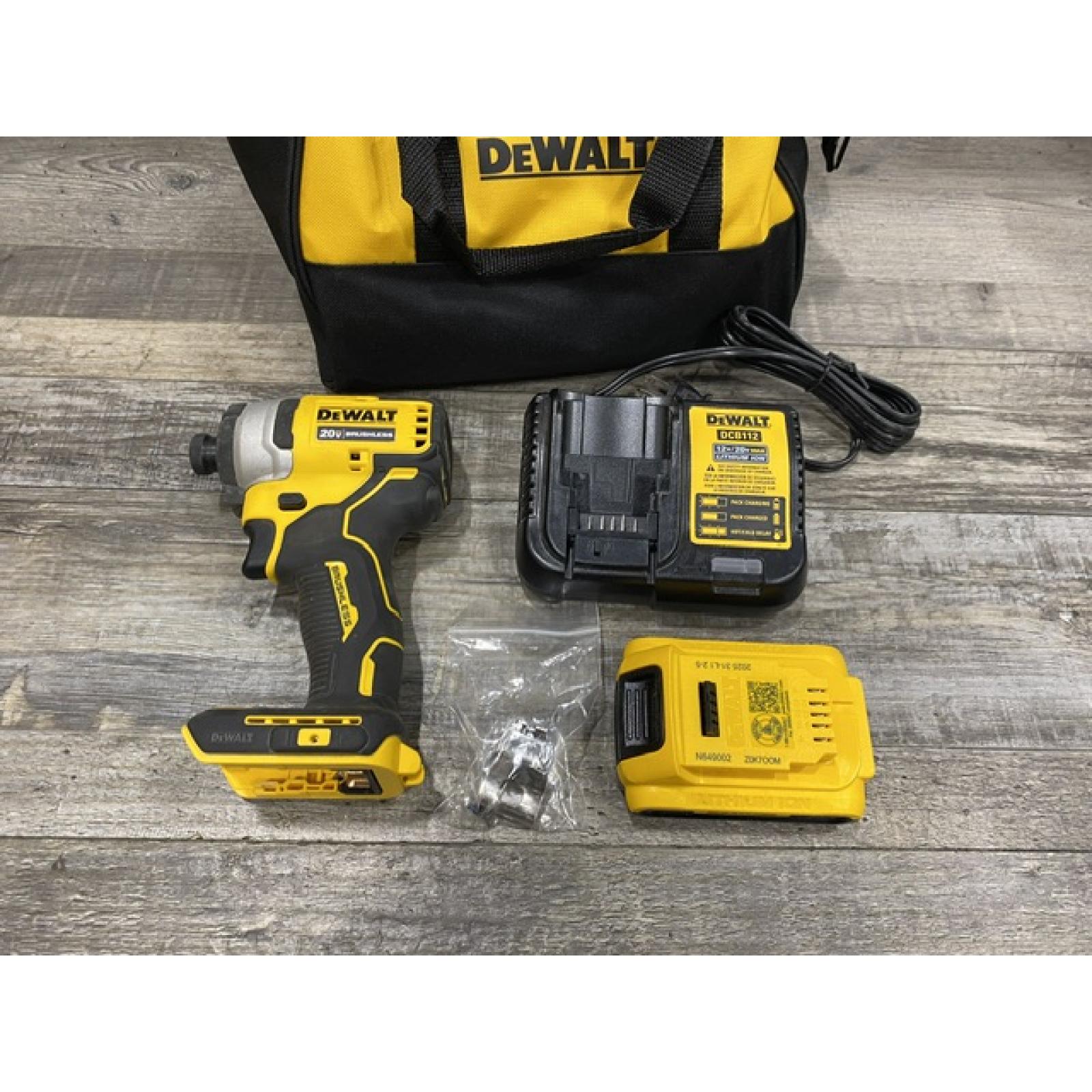 AS-IS DEWALT Atomic 20V Max Lithium-Ion Brushless Cordless Compact 1/4 in. Impact Driver Kit