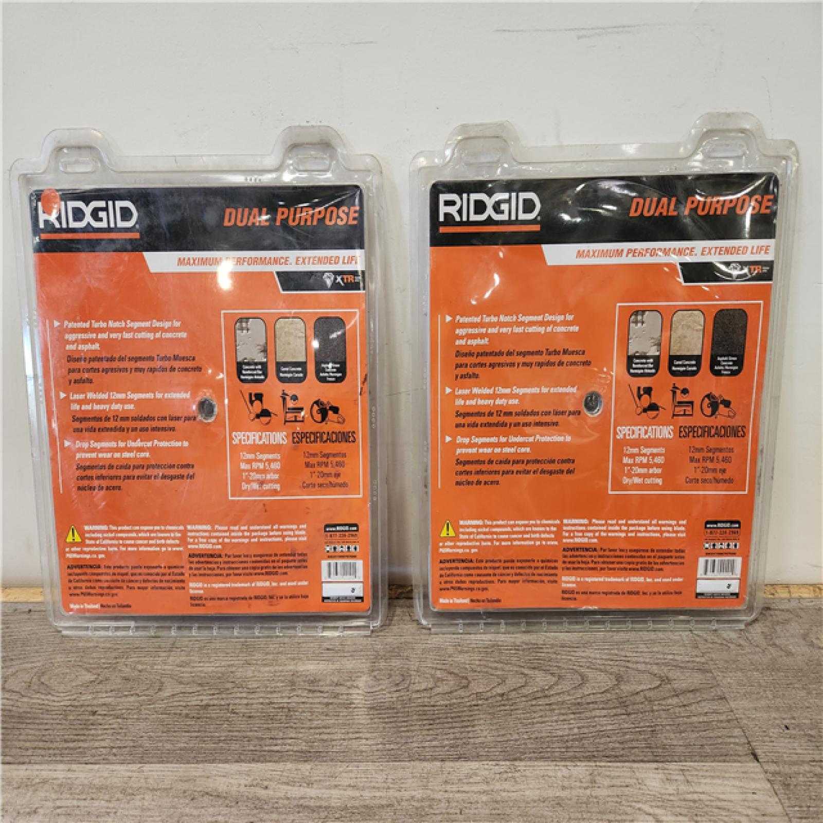 Phoenix Location RIDGID 14 in. Dual Purpose XTR Diamond Blade (2-Pack)