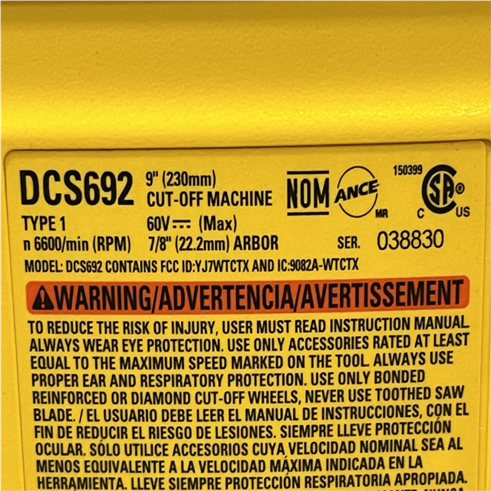 AS-IS DEWALT FLEXVOLT 60V MAX Cordless 9 in. Cutoff Saw Kit