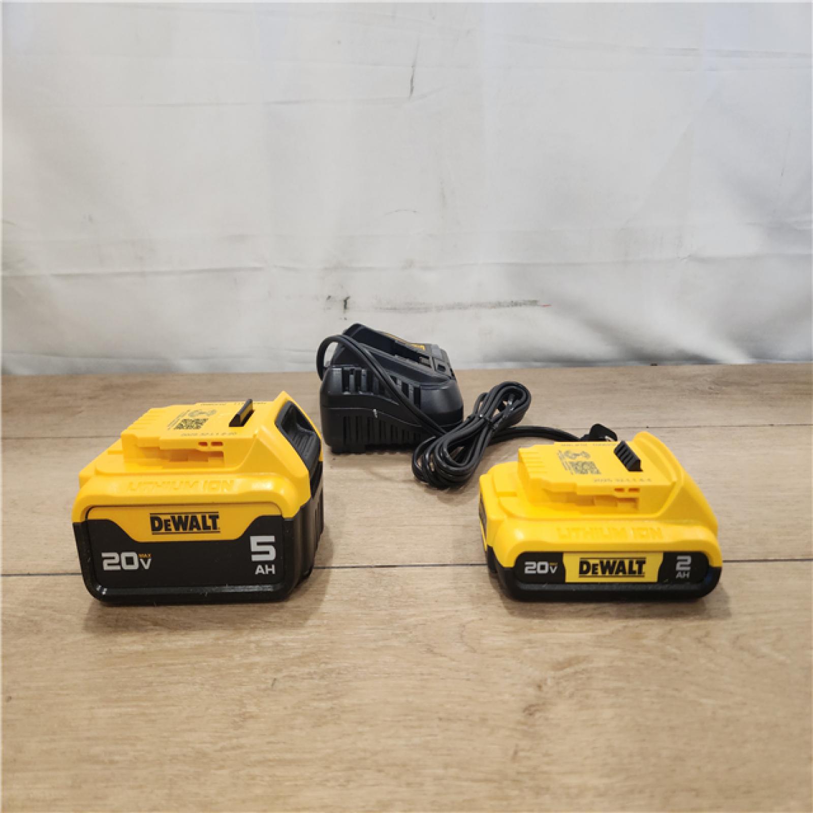 AS-IS- DEWALT 20V MAX Lithium-Ion Battery Kit with 5.0Ah and 2.0Ah Battery and Charger