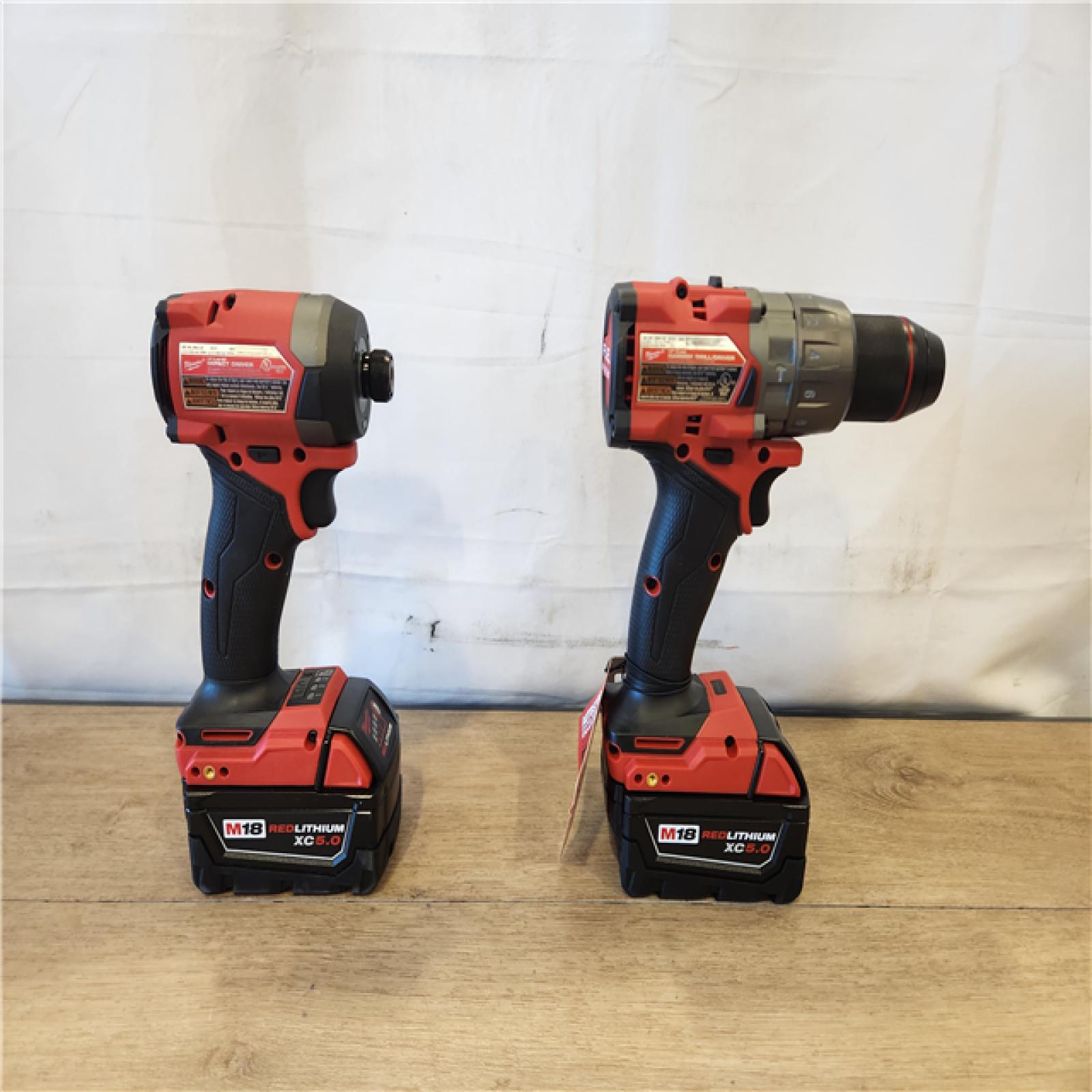 AS-IS- Milwaukee FUEL 18V Lithium-Ion Brushless Cordless Hammer Drill and Impact Driver Combo Kit
