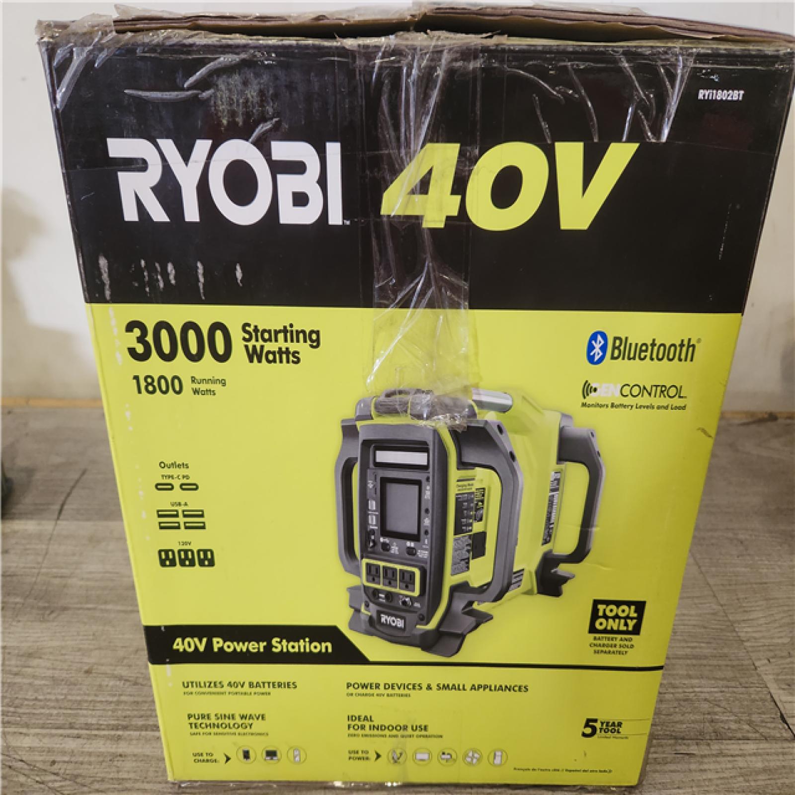 Phoenix NEW RYOBI 40V 1800-Watt Portable Battery Inverter Power Station and 4-Port Charger (Tool Only)