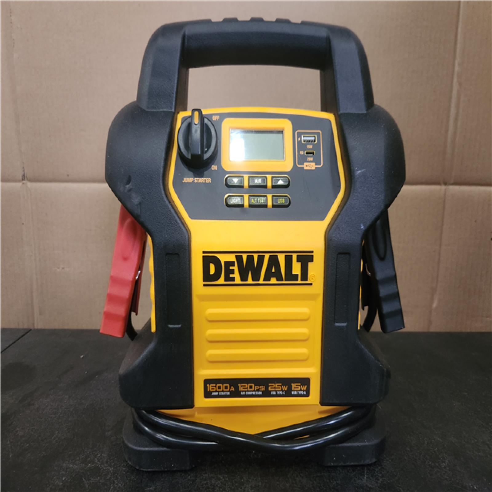 Phoenix LIKE NEW DEWALT 1600-Peak Amp Portable Jump Starter with Digital Compressor and USB Power Bank