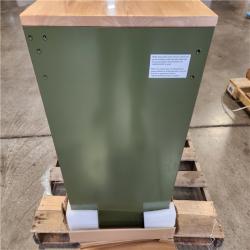 Phoenix Husky 46 in. W x 18.1 in. D 9-Drawer Army Green Mobile Workbench Cabinet with Solid Wood Top