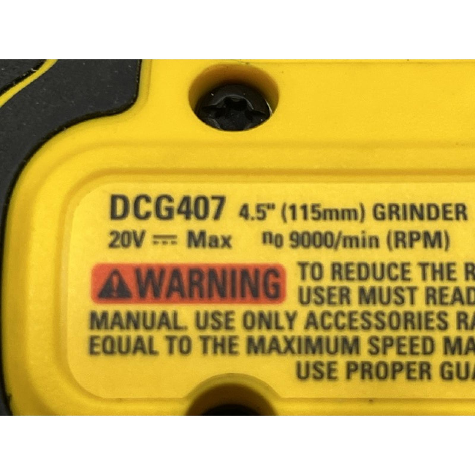 AS-IS DEWALT 20-Volt MAX Cordless Brushless 4-1/2 in. Angle Grinder with Slide Switch (Tool Only)