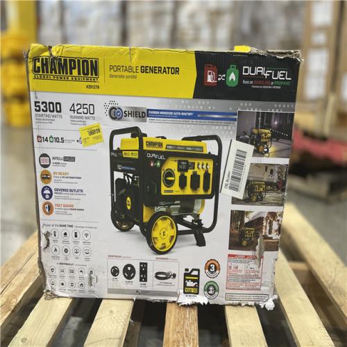 DALLAS LOCATION- AS-IS Champion 5300/4250-Watt Gasoline and Propane Powered Dual Fuel Portable Generator