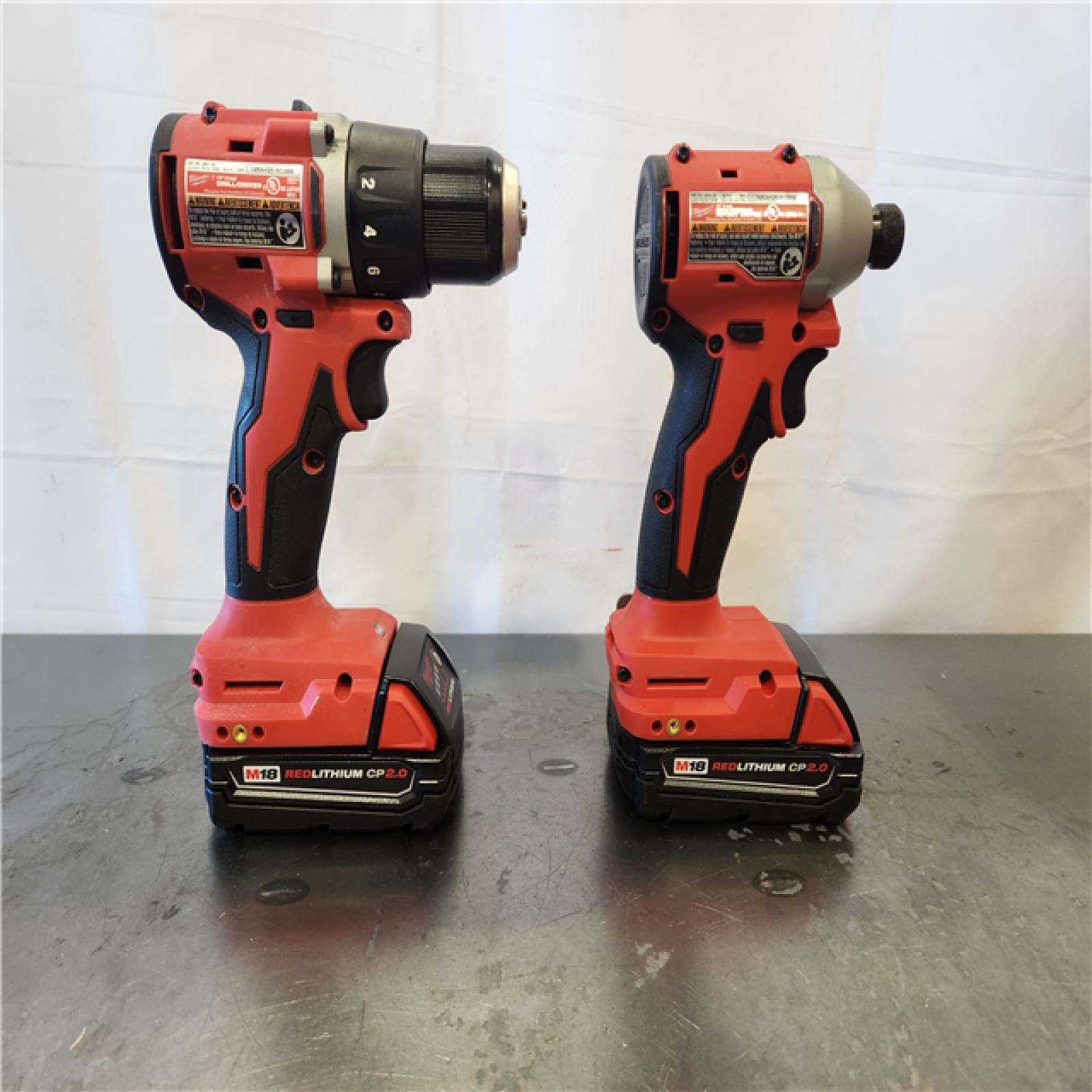 AS-IS- Milwaukee M18 18V Lithium-Ion Brushless Cordless Compact Drill/Impact Combo Kit