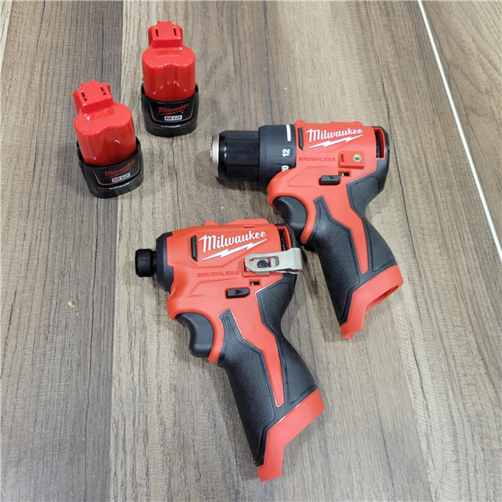AS-IS Milwaukee M12 Cordless Brushless 2 Tool Combo Kit
