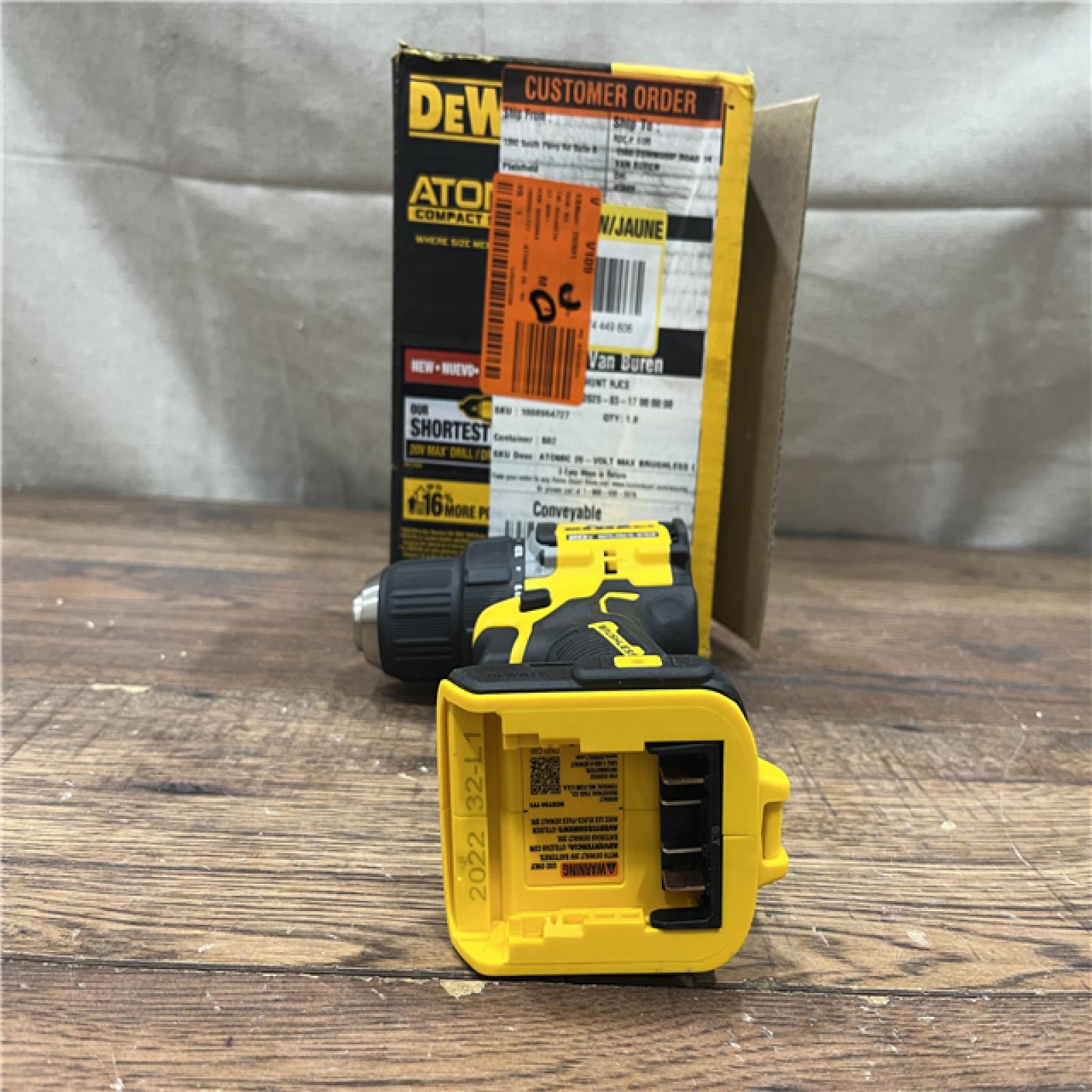 AS-IS DeWalt 20V MAX ATOMIC 1/2 in. Brushless Cordless Drill/Driver Tool Only