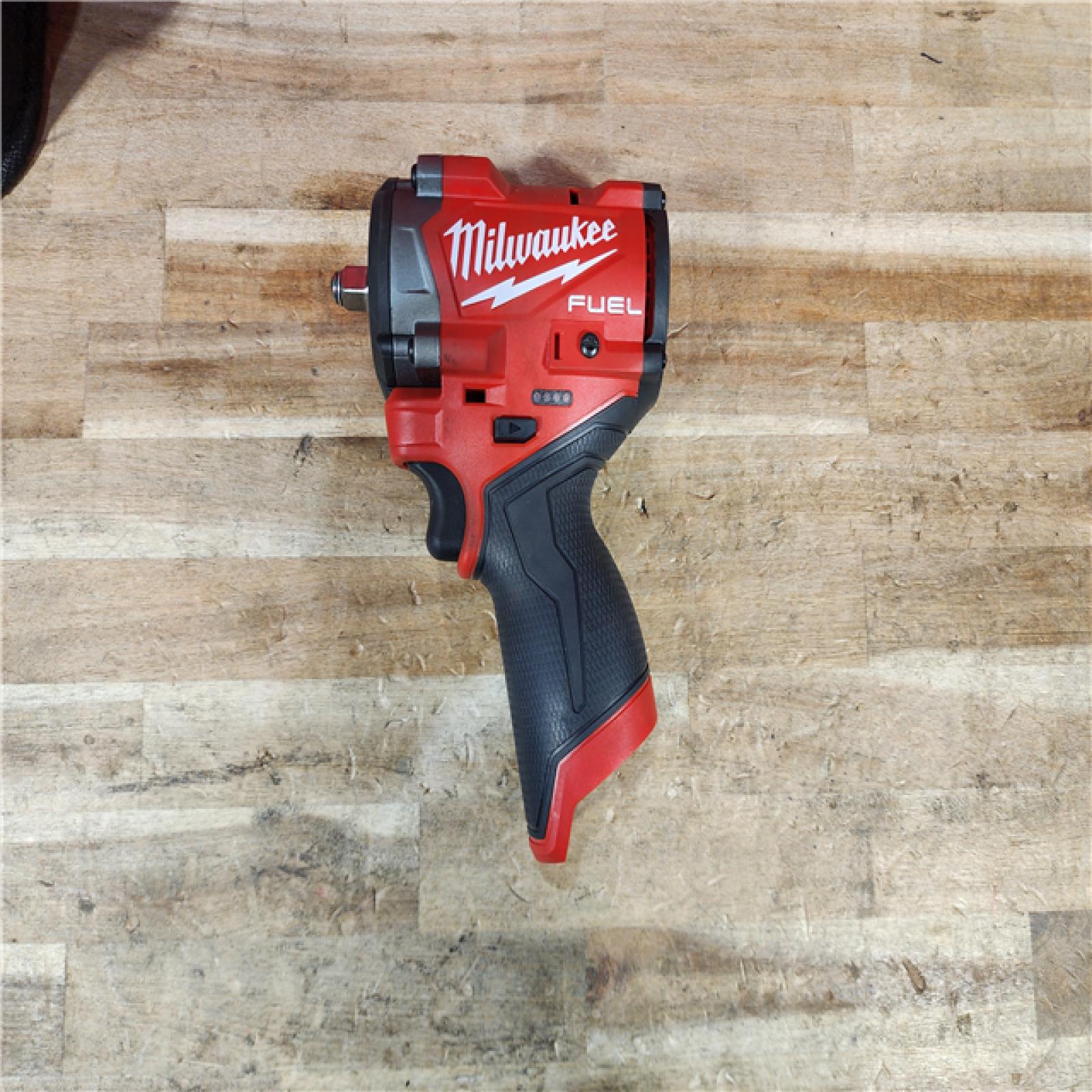 HOUSTON LOCATION - AS-IS Milwaukee FUEL 12V Li-Ion Brushless Cordless Stubby 3/8 in. Impact Wrench Kit