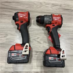 AS-IS Milwaukee FUEL 18V Lithium-Ion Brushless Cordless Hammer Drill and Impact Driver Combo Kit