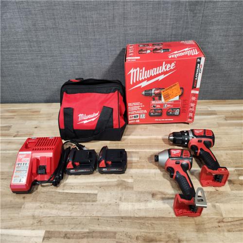 HOUSTON LOCATION - AS-IS Milwaukee  18V Lithium-Ion Cordless Drill Driver/Impact Driver Combo Kit