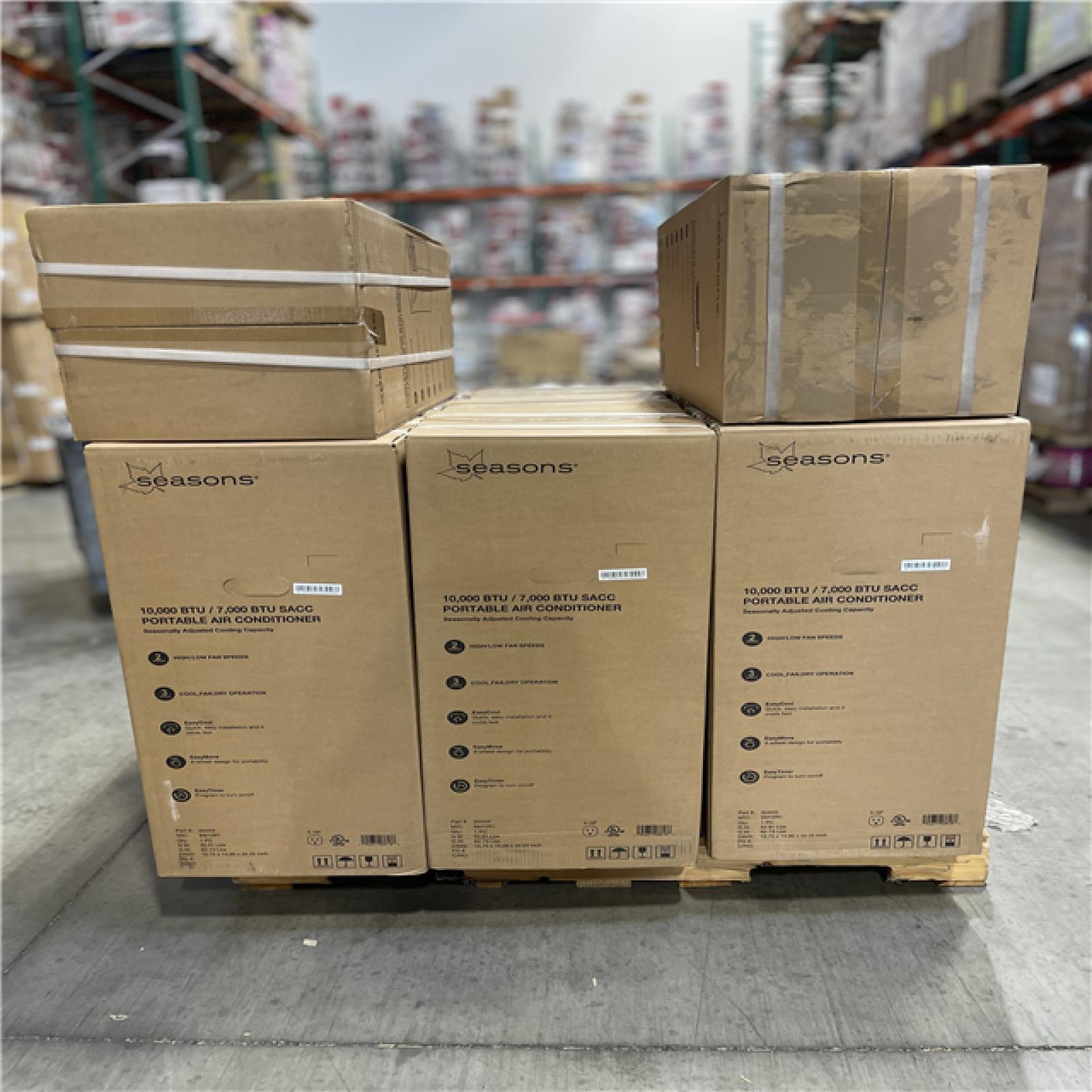 DALLAS LOCATION-NEW! SEASONS Portable 10000 BTU Air Conditioner PALLET (11 UNITS)