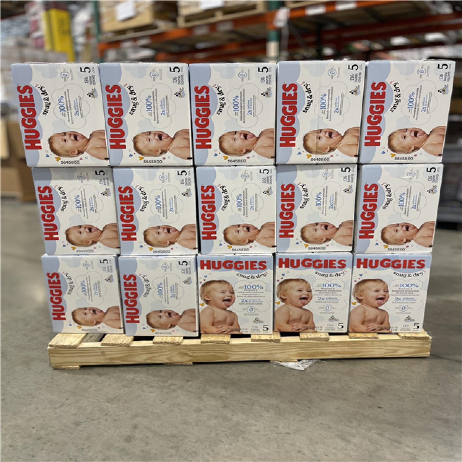 DALLAS LOCATION - Huggies Size 5 Diapers  Snug & Dry Baby Diapers PALLET-(30 CASES)