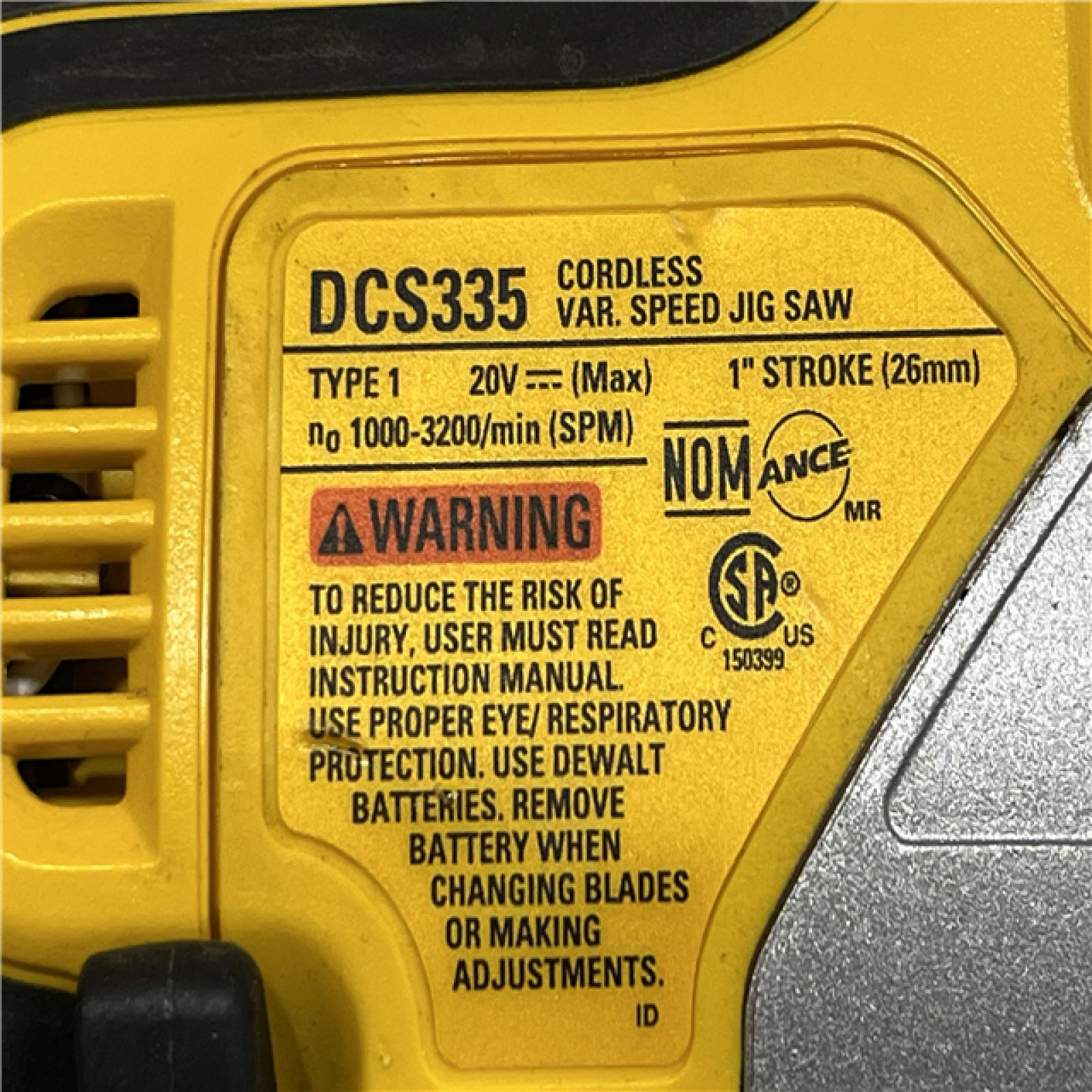 AS-IS DEWALT 20V MAX XR Cordless Barrel Grip Jigsaw (Tool Only)