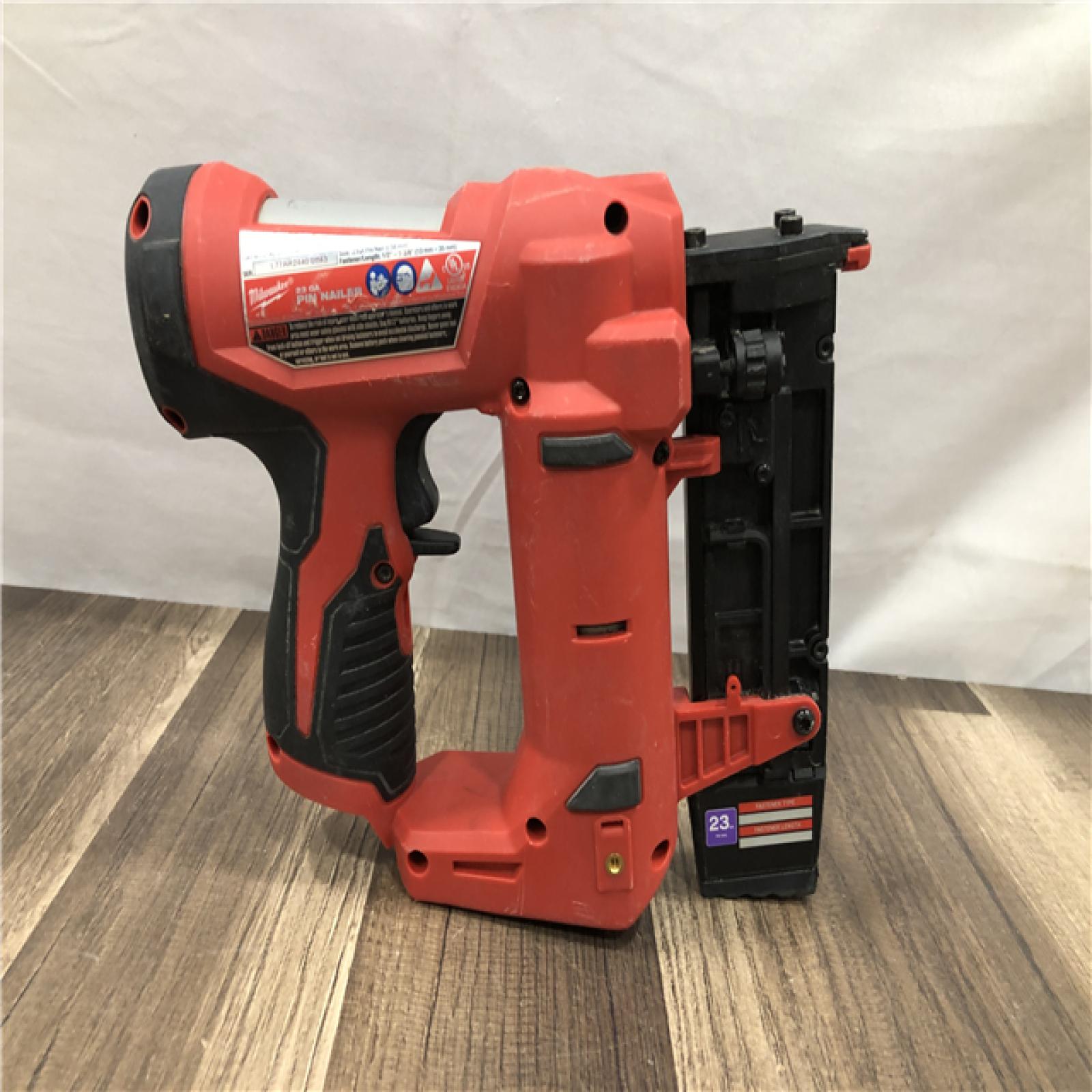 AS-IS Milwaukee 12-Volt 23-Gauge Lithium-Ion Cordless Pin Nailer (Tool-Only)