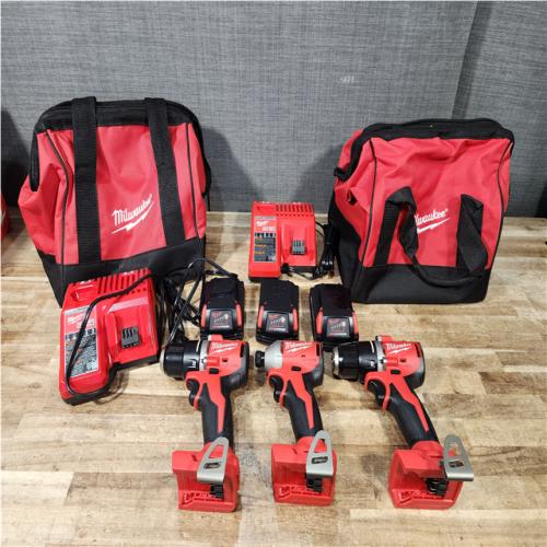 Houston Location AS-IS Milwaukee Drills QTY/3 and Batteries QTY/3 with Chargers QTY/2