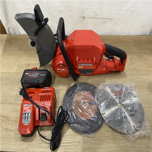 AS-IS Milwaukee FUEL ONE-KEY 18V Lithium-Ion Brushless Cordless 9 in. Cut Off Saw Kit