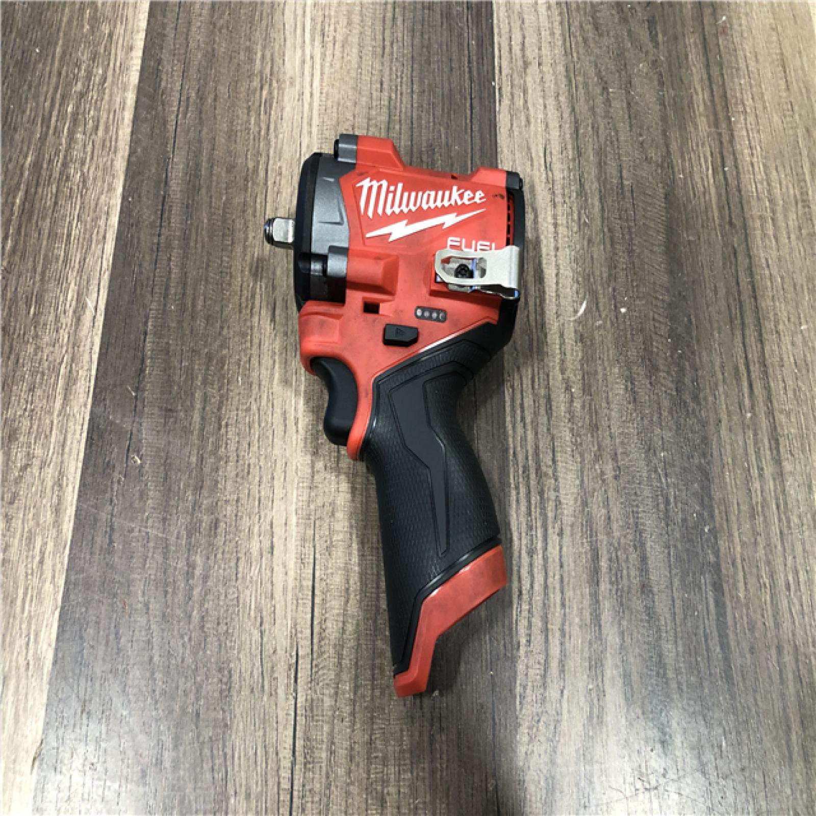 AS-IS Milwaukee FUEL 12V Lithium-Ion Brushless Cordless Stubby 3/8 in. Impact Wrench (Tool-Only)