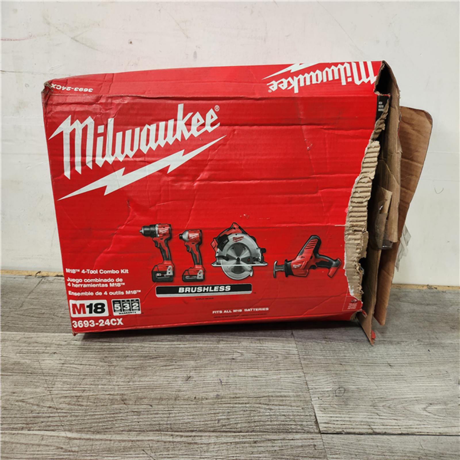 Phoenix Location Milwaukee M18 18-Volt Lithium-Ion Brushless Cordless Combo Kit (4-Tool) with 2-Batteries, 1-Charger and Tool Bag