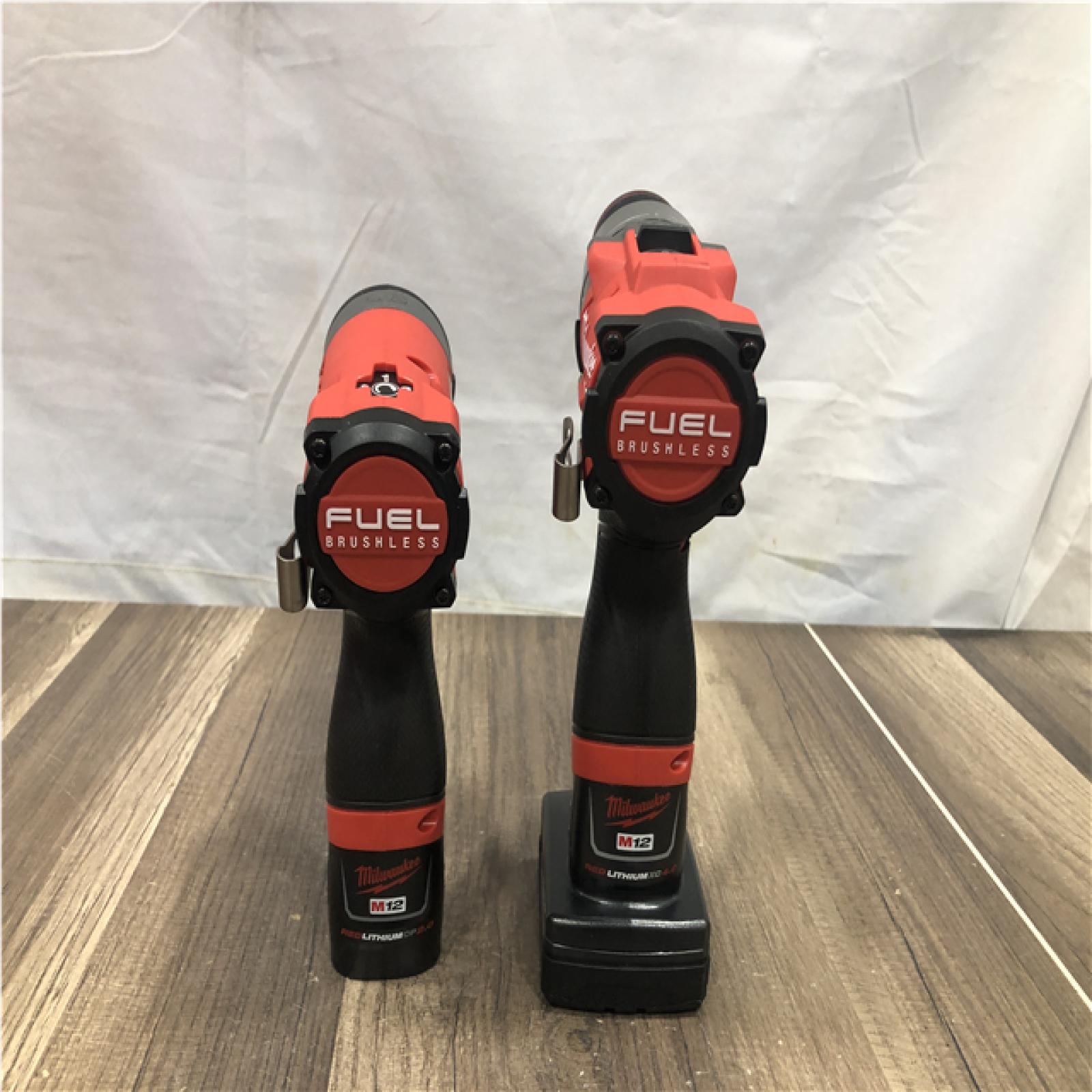 AS-IS Milwaukee FUEL 12-Volt Lithium-Ion Brushless Cordless Hammer Drill and Impact Driver Combo Kit