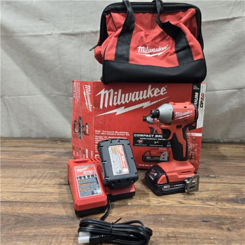 AS-IS Milwaukee M18 18V Lithium-Ion Brushless Cordless 1/4 in. Impact Driver Kit