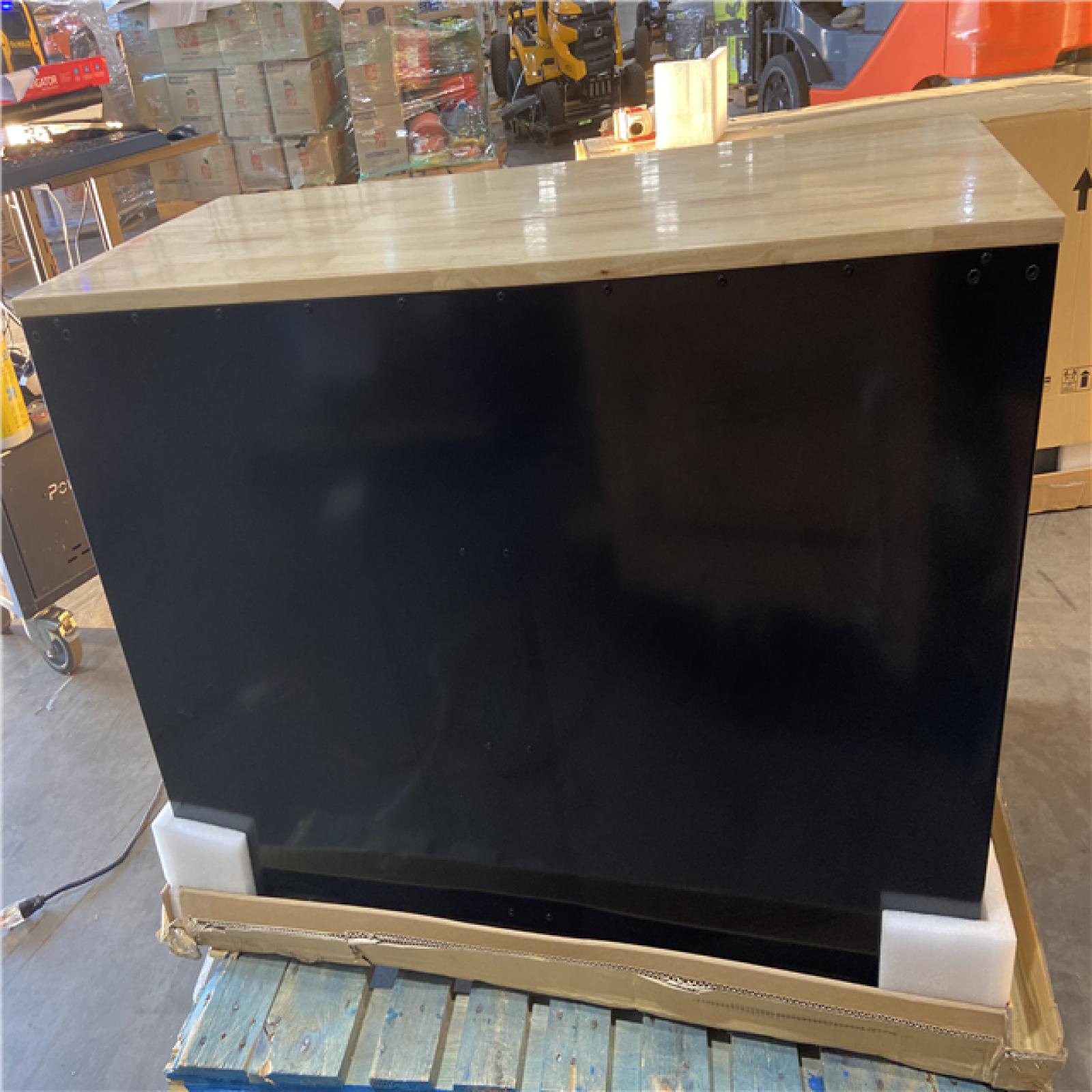 DALLAS LOCATION - Husky Tool Storage 46 in. W x 18 in. D 9-Drawer Mobile Workbench Cabinet in Gloss Black