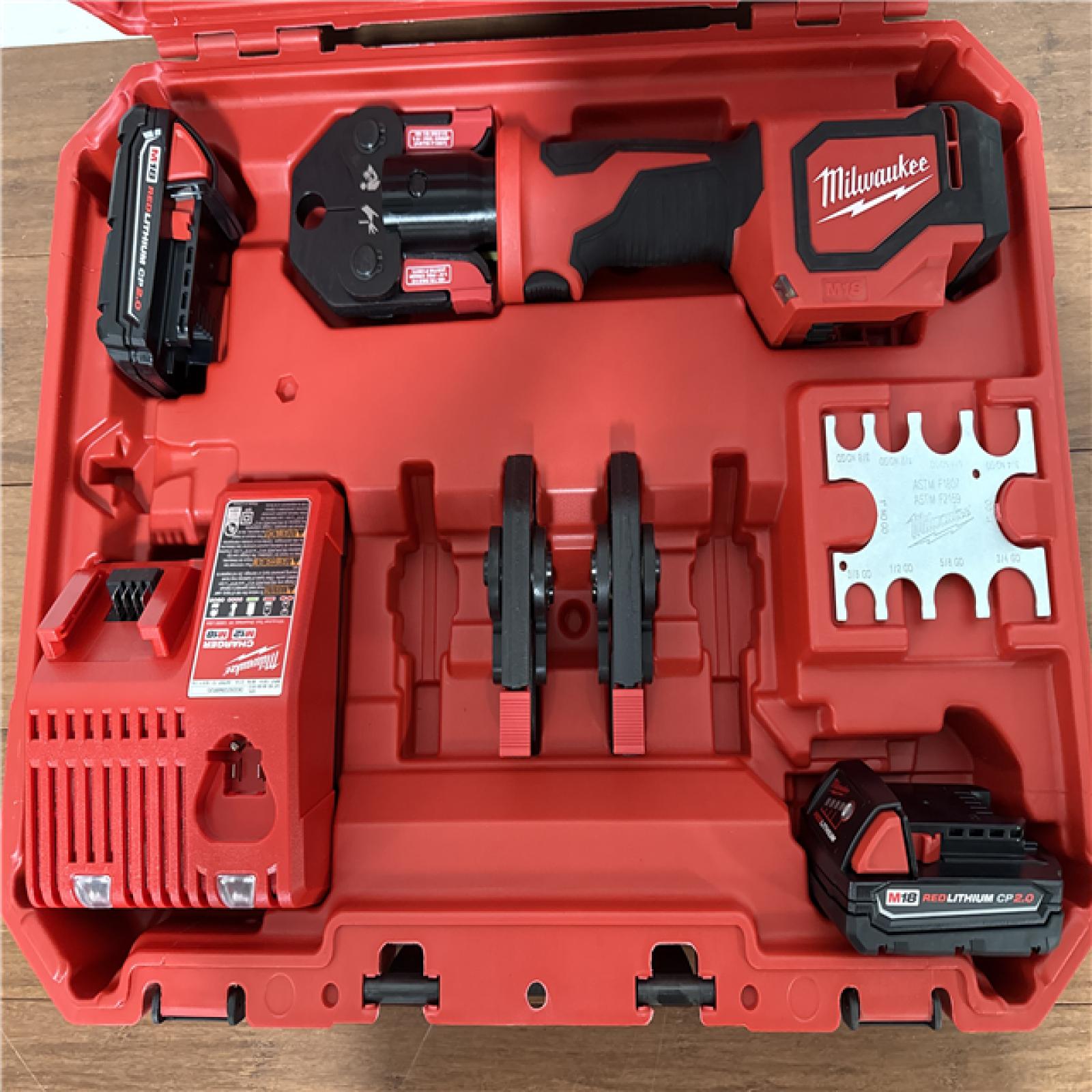 California NEW Milwaukee M18 Short Throw Press Tool Kit with Pex Crimp Jaws, includes (2) Batteries, Charger & Hard Case