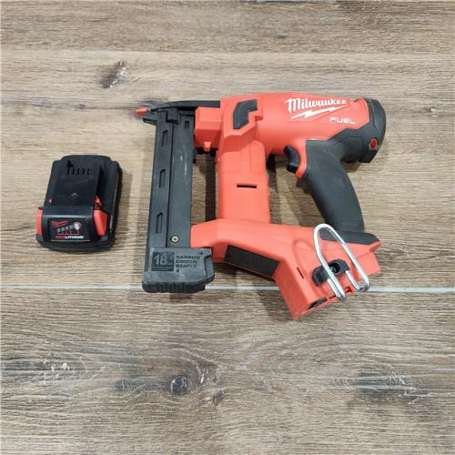 AS-IS Milwaukee M18 FUEL Brushless Cordless 18-Gauge 1-1/2 X 1/4 Narrow Crown Stapler (Tool Only & Battery)