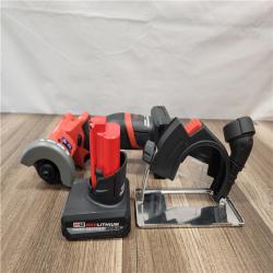 AS-IS-Milwaukee M12 FUEL 12V Lithium-Ion Brushless Cordless 3-Inch Cut-Off Saw with 2 M12 XC5.0 Batteries