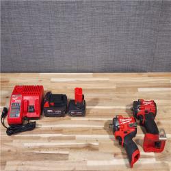HOUSTON LOCATION - AS-IS MILWAUKEE 2 TOOL COMBO KIT W/ (2) BATTERY & CHARGER