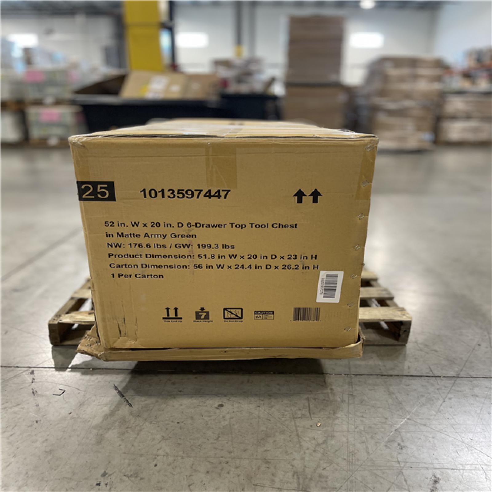 DALLAS LOCATION- HUSKY 52 in. W x 20in. D 6-DRAWER TOOL CHEST IN MATTE ARMY GREEN