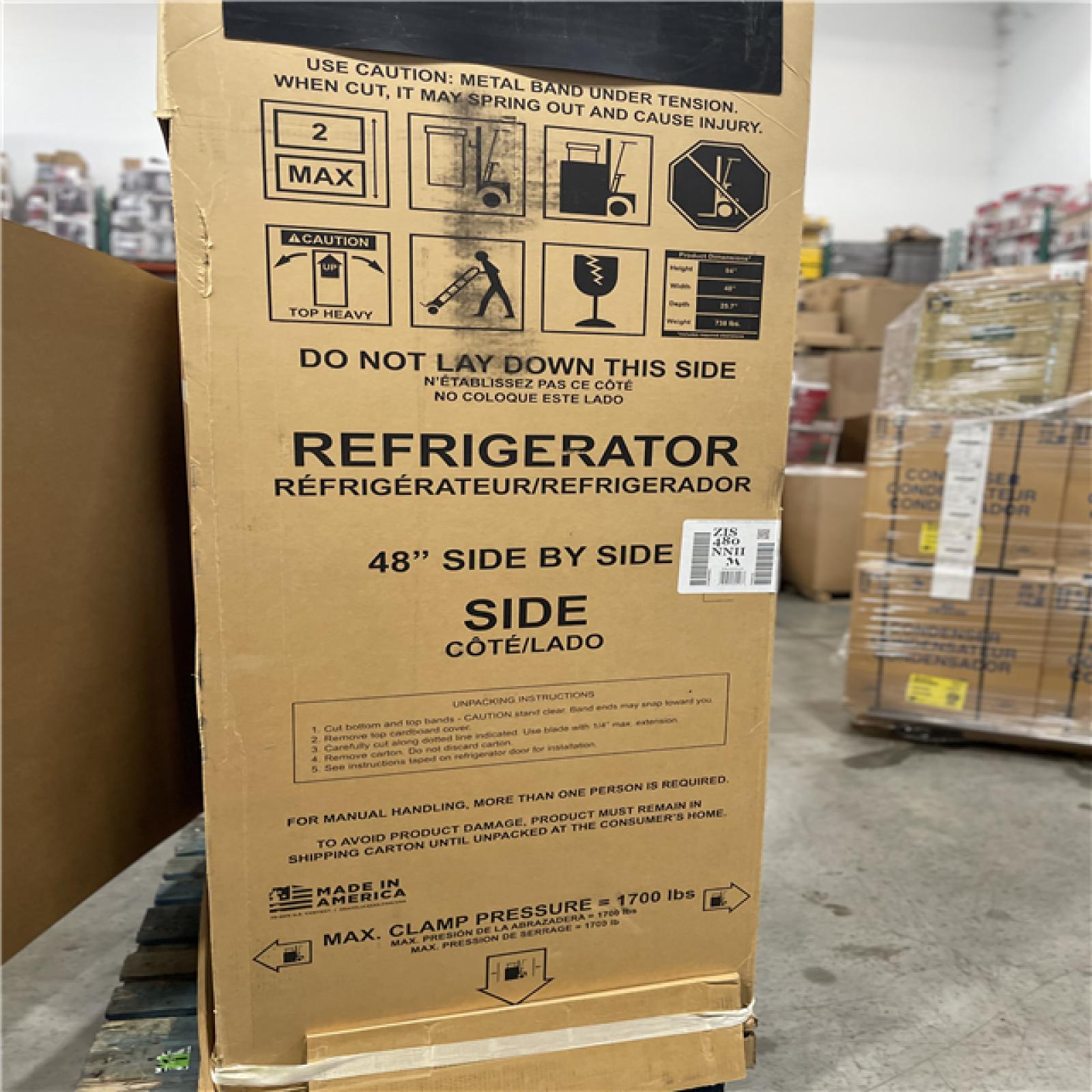 DALLAS LOCATION - Monogram - 48 in. Wide 29.5 Cu. Ft. Side-by-Side Built-In Smart Refrigerator