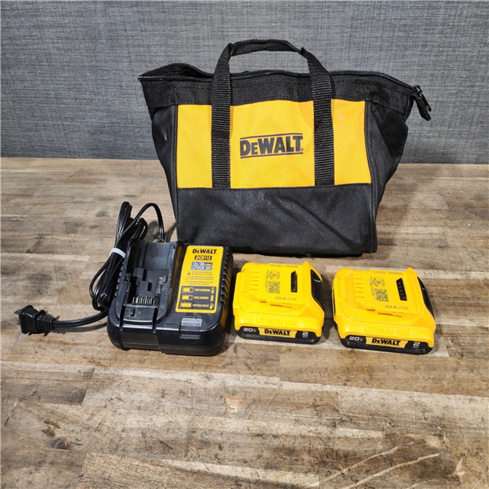 HOUSTON LOCATION - AS-IS Dewalt DCK225D2 20V MAX ATOMIC Brushless Compact Lithium-Ion 1/2 in. Cordless Drill Driver and 1/4 in. Impact Driver Combo Kit with 2 Batteries 2 Ah